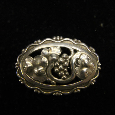 Georg Jensen Grape Vine Brooch 177A c 193344