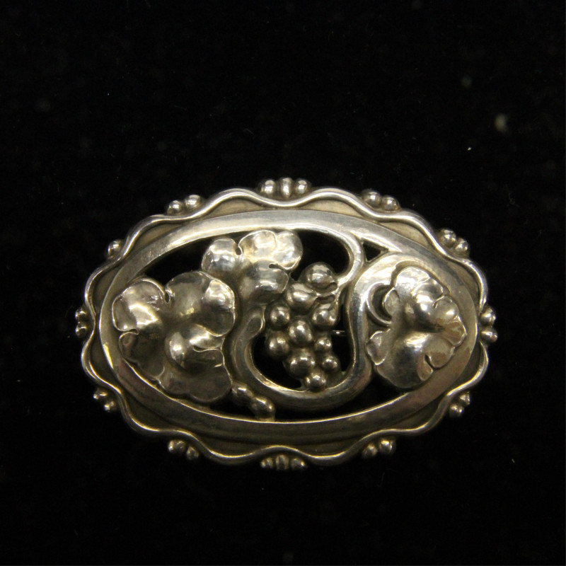 Georg Jensen Grape Vine Brooch 177A c 193344