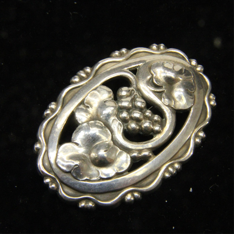 Georg Jensen Grape Vine Brooch 177A c 193344