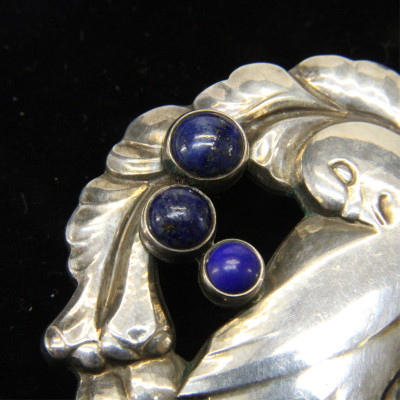 Georg Jensen Lapis Dove Brooch 123