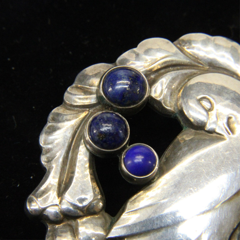 Georg Jensen Lapis Dove Brooch 123