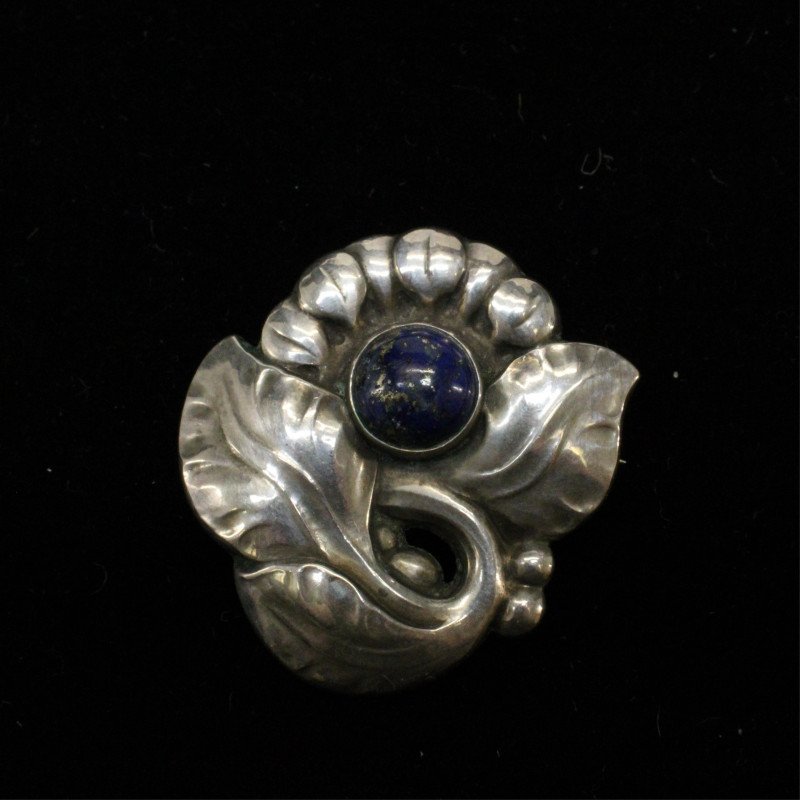 Georg Jensen Lapis Flower Pin 71
