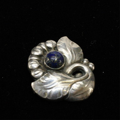Georg Jensen Lapis Flower Pin 71