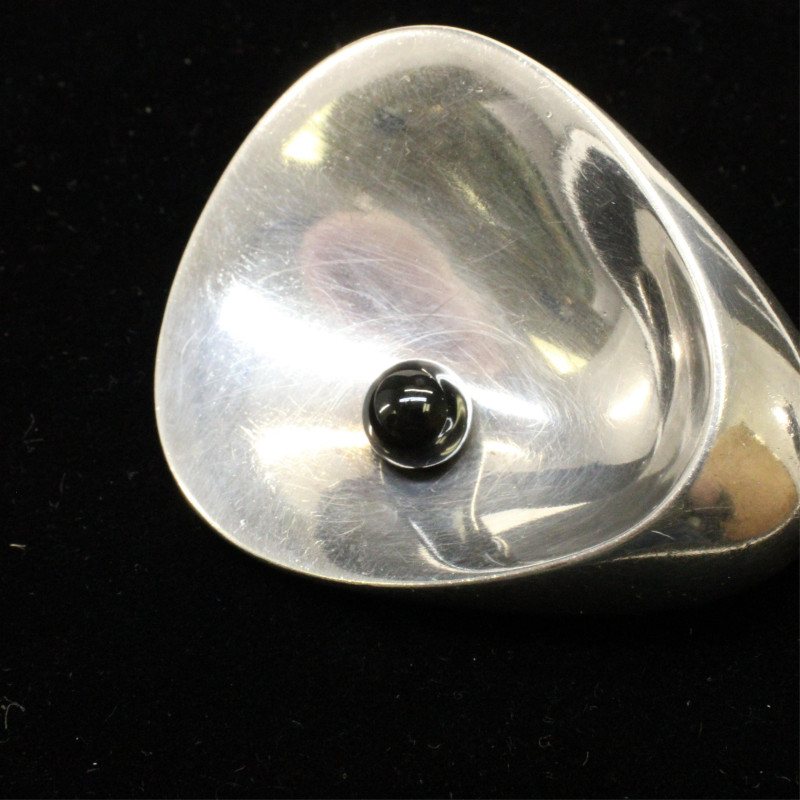 Georg Jensen Onyx Brooch 328 Ditzel