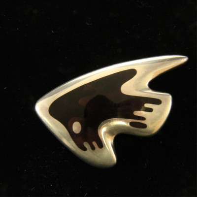 Georg Jensen Enamel &apos;Fish&apos; Brooch 307 Koppel