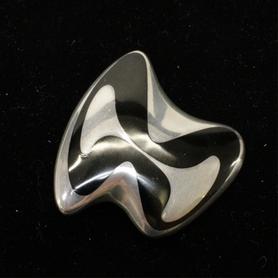Georg Jensen Black Enamel Brooch 315 Koppel