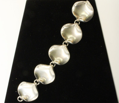 Hans Hansen Sterling Modernist Leaf Bracelet