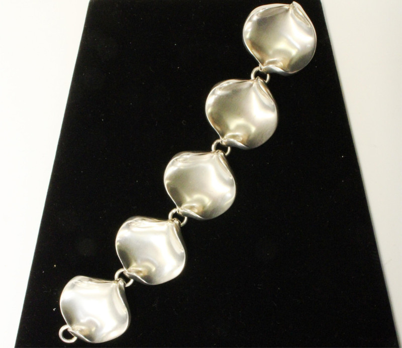 Hans Hansen Sterling Modernist Leaf Bracelet