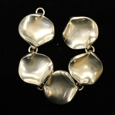 Hans Hansen Sterling Modernist Leaf Bracelet