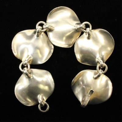 Hans Hansen Sterling Modernist Leaf Bracelet