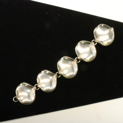 Hans Hansen Sterling Modernist Leaf Bracelet