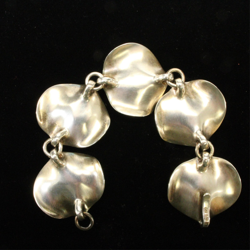 Hans Hansen Sterling Modernist Leaf Bracelet