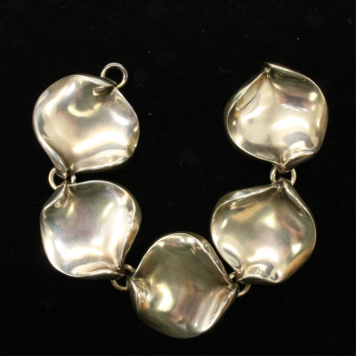 Hans Hansen Sterling Modernist Leaf Bracelet