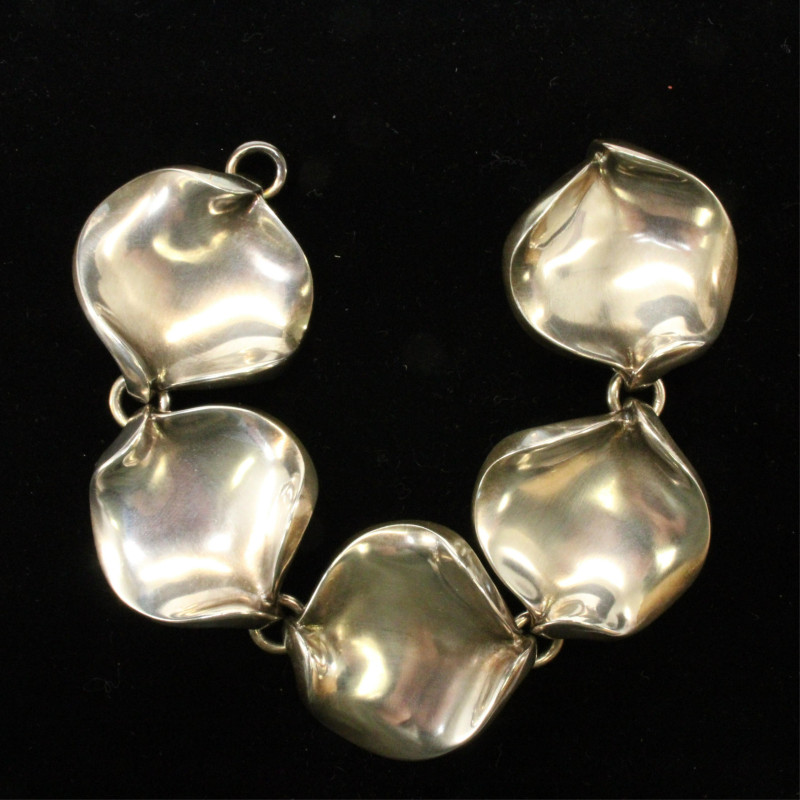 Hans Hansen Sterling Modernist Leaf Bracelet