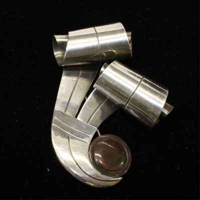 William Spratling Taxco Silver Brooches Earrings