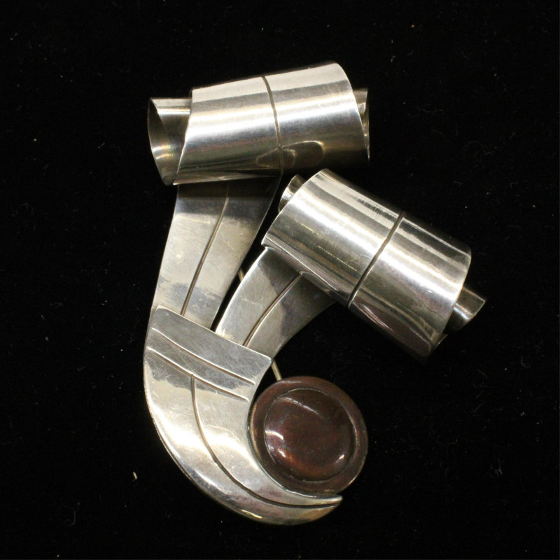 William Spratling Taxco Silver Brooches Earrings