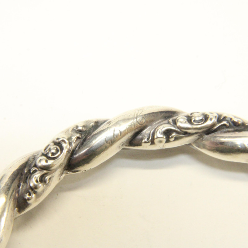 Group of Art Nouveau Sterling Silver Bangles