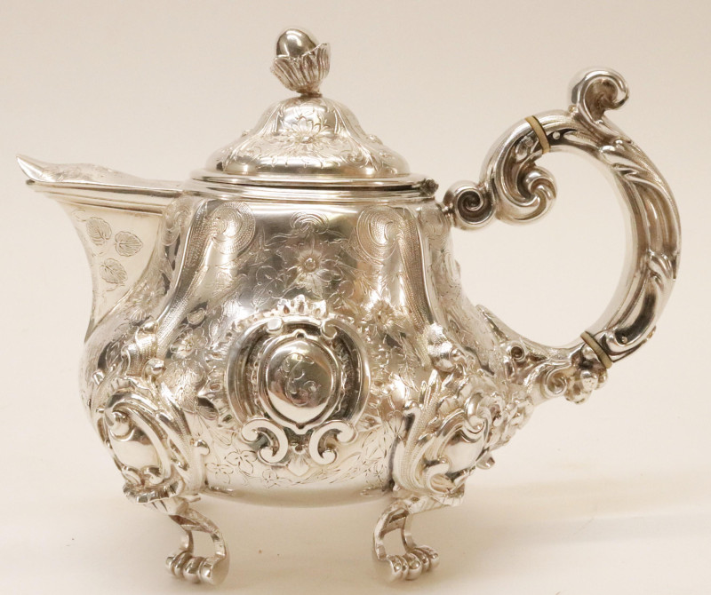 Alexandre Auguste Turquet 19th C Silver Teapot
