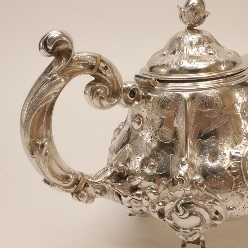 Alexandre Auguste Turquet 19th C Silver Teapot