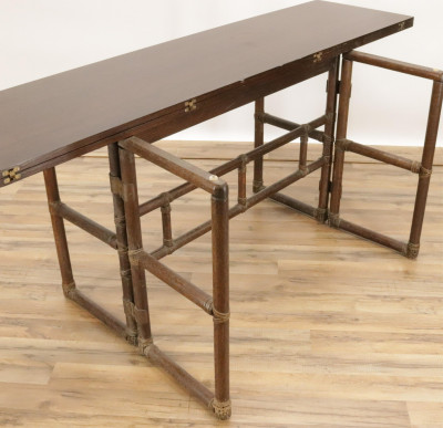 McGuire Oak Rattan Parsons Table