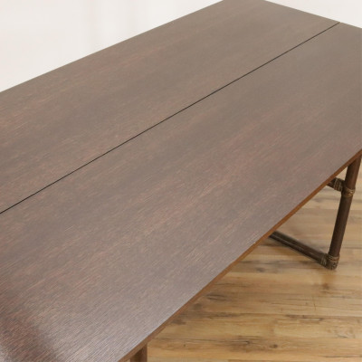 McGuire Oak Rattan Parsons Table