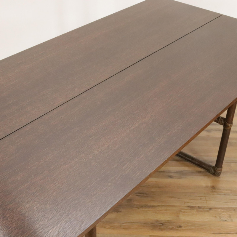 McGuire Oak Rattan Parsons Table