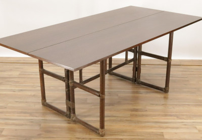 McGuire Oak Rattan Parsons Table