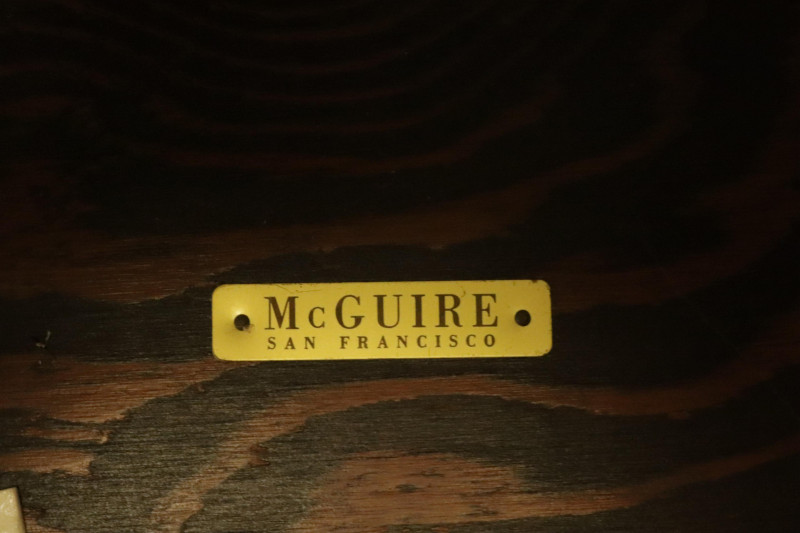 McGuire Oak Rattan Parsons Table