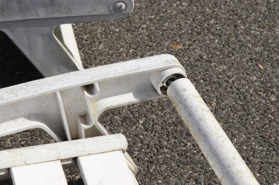 Pair Plastic Deck Chaise Lounges