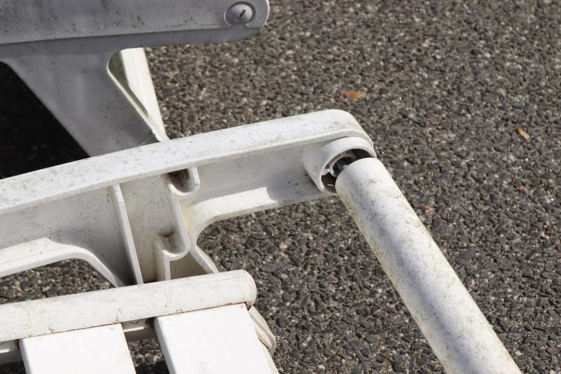 Pair Plastic Deck Chaise Lounges