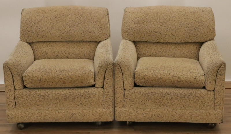 Pr Marge Carrson Upholstered Club Chairs
