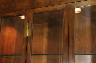 Henredon Oak Campaign Library Bookcase