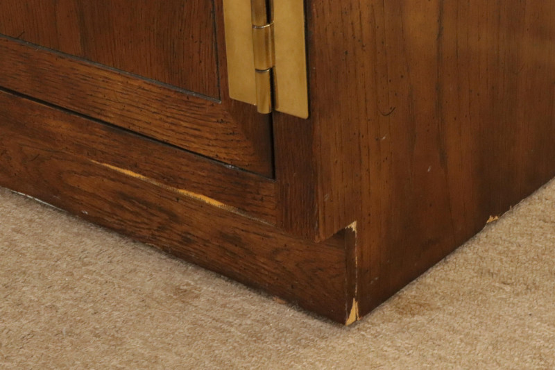 Henredon Oak Campaign Library Bookcase