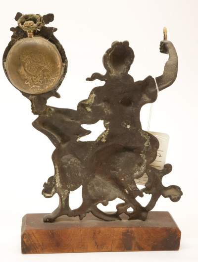 Figural Brass Watch Fob Thermometer Clock