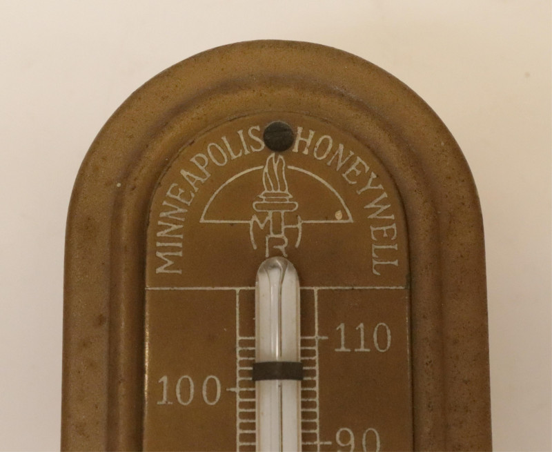 Figural Brass Watch Fob Thermometer Clock