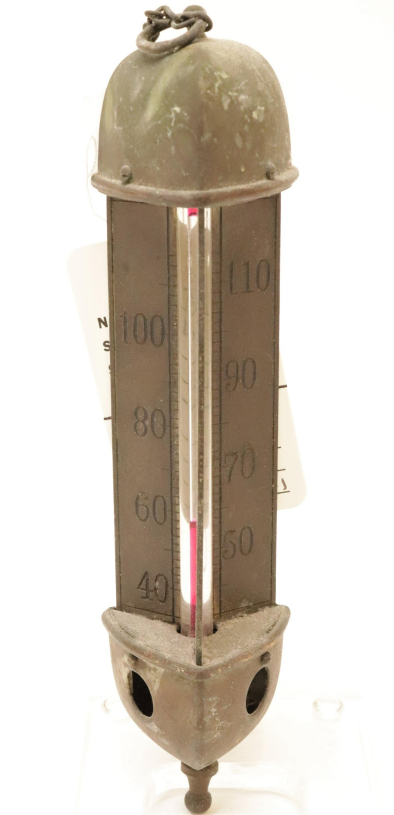 Figural Brass Watch Fob Thermometer Clock