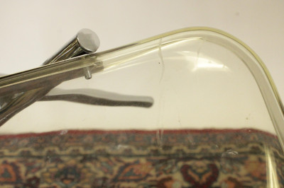 Set of 4 Kartell Style Chrome Lucite Chairs