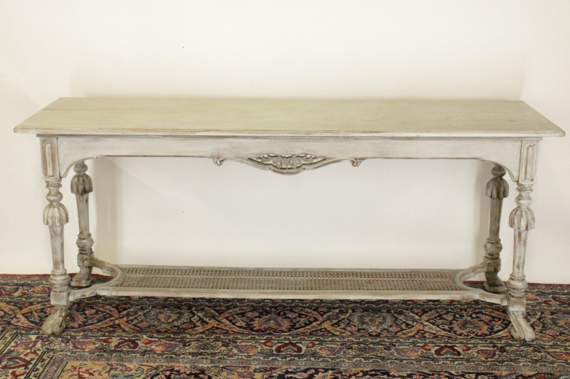 Rococo Style Wood Carved Console Table
