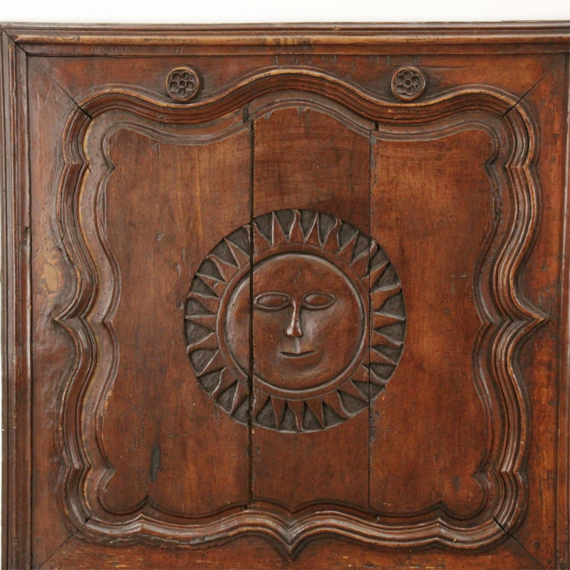 Pair French Provincial Sun Moon Plaques 19th C