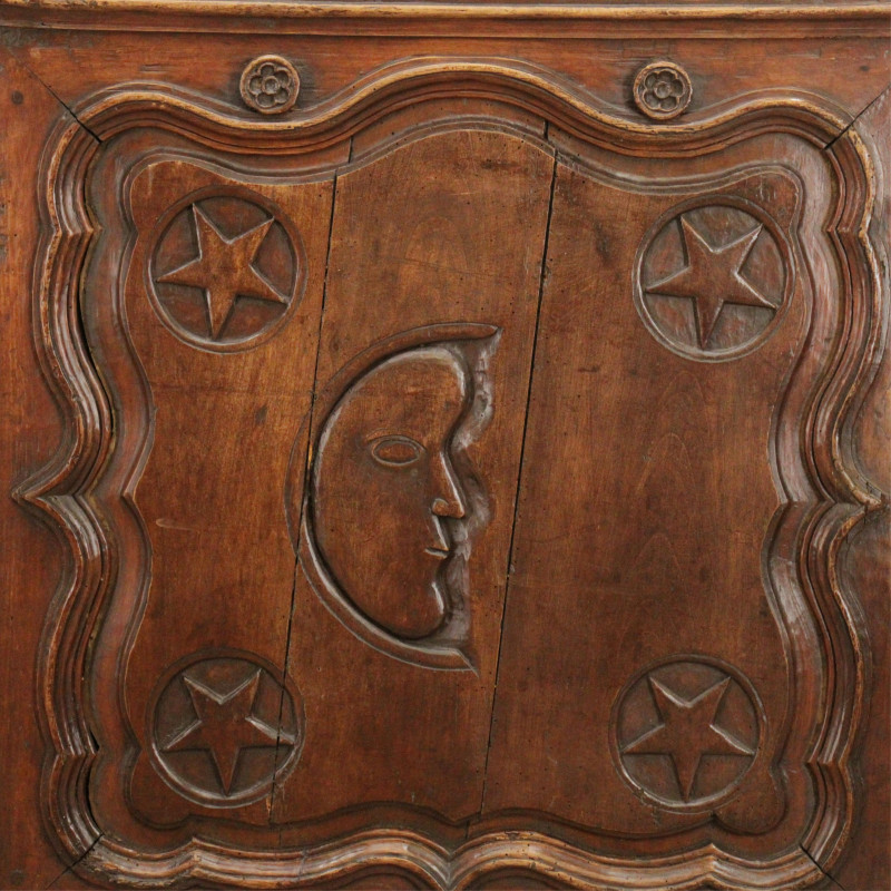 Pair French Provincial Sun Moon Plaques 19th C