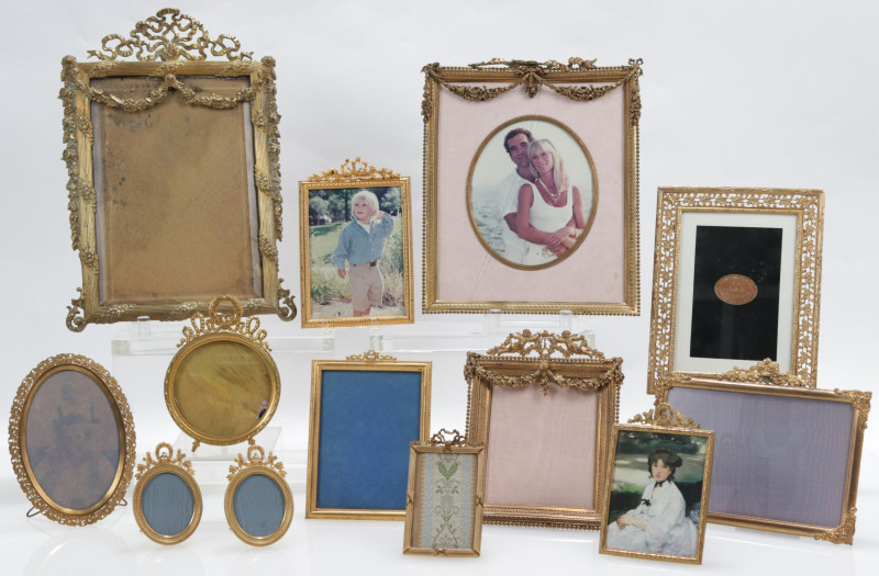 13 Brass/Bronze Gilt Photo Frames