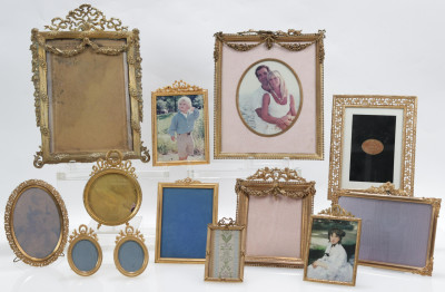 13 Brass/Bronze Gilt Photo Frames