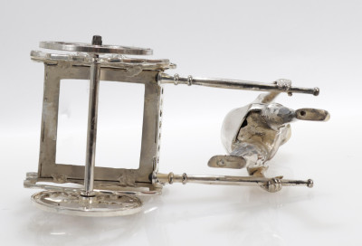 3 Silverplate Rickshaw Form Decanter Trolleys