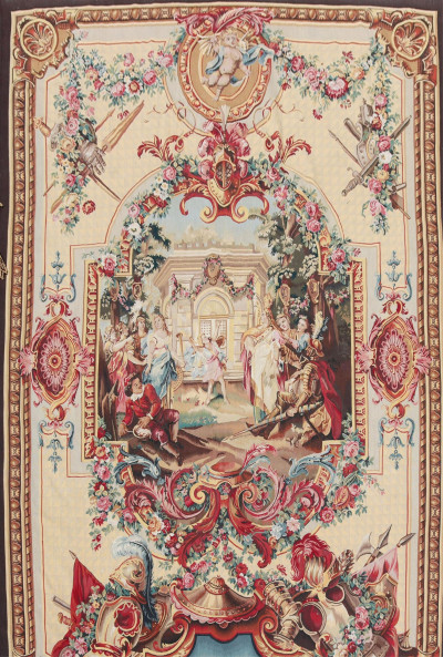 Beauvais Style Tapestry by Stark Figural Scene