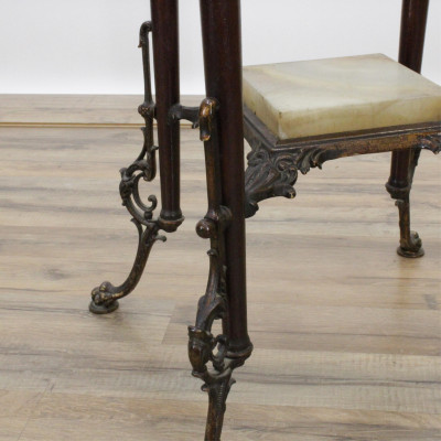 Victorian Brass Walnut Pedestal 19th C