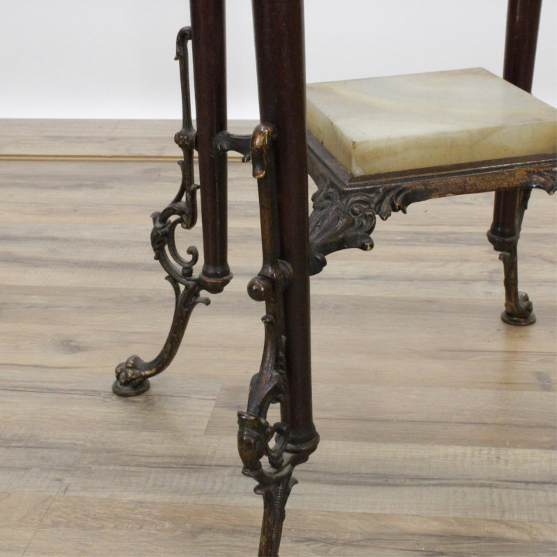 Victorian Brass Walnut Pedestal 19th C
