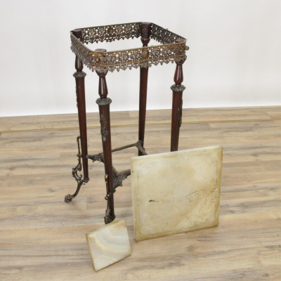 Victorian Brass Walnut Pedestal 19th C