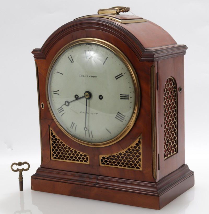 Regency Brass Mounted Mahogany Bracket Clock