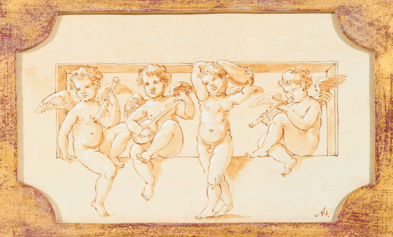 Artist Unknown - Group of Four Cherub Drawings