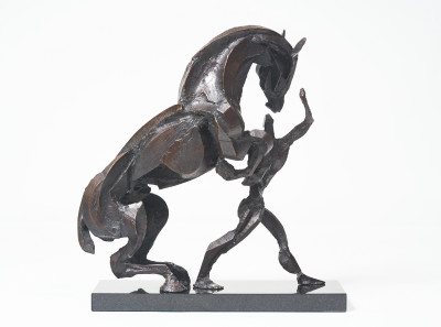 Sophie Dickens - Rearing Horse and Groom